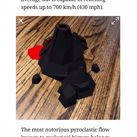 Interactive Volcano embedded in text