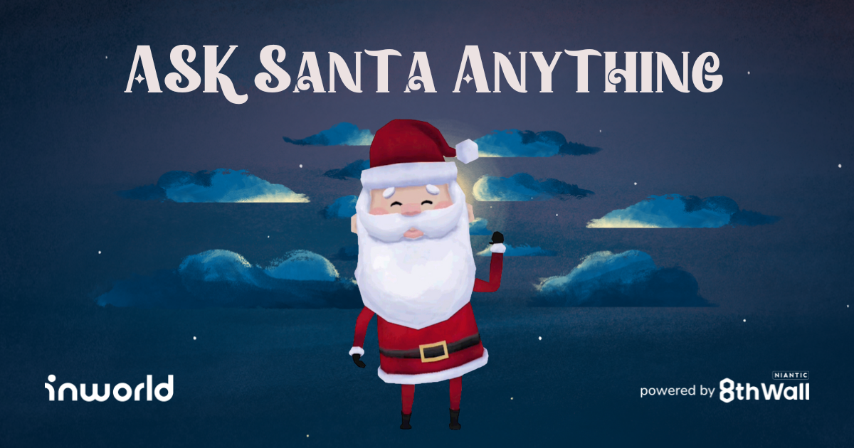 santa waving in the night sky